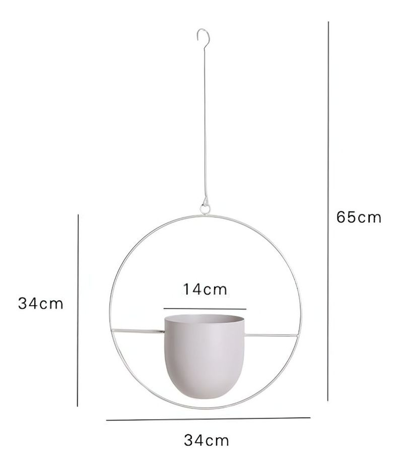 Maceta Colgante Decorativa Plantas Flores Blanca Jhn-9