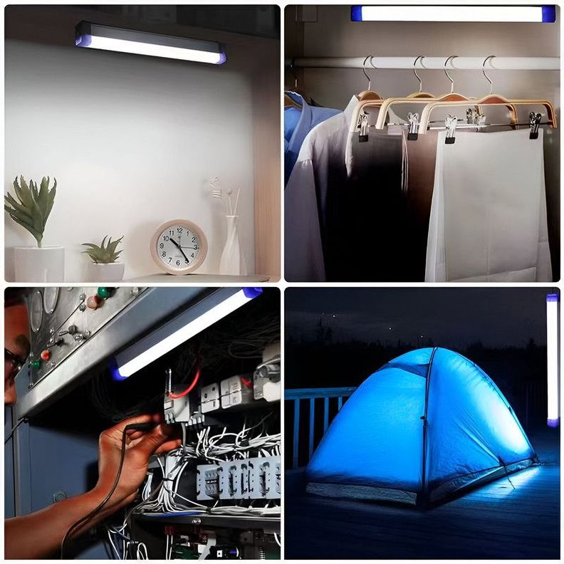 Set 3 Lamparas Portatiles LED Tubo Recargable Camping Lau-4