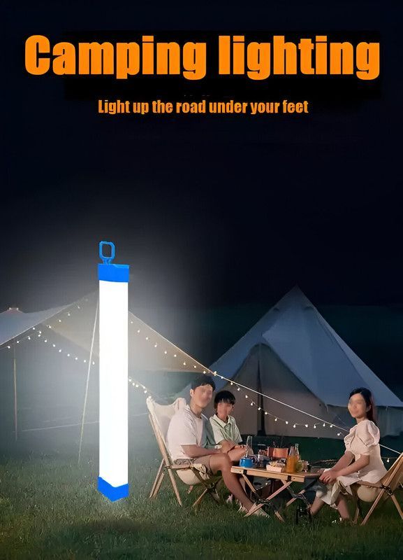 Set 3 Lamparas Portatiles LED Tubo Recargable Camping Lau-5