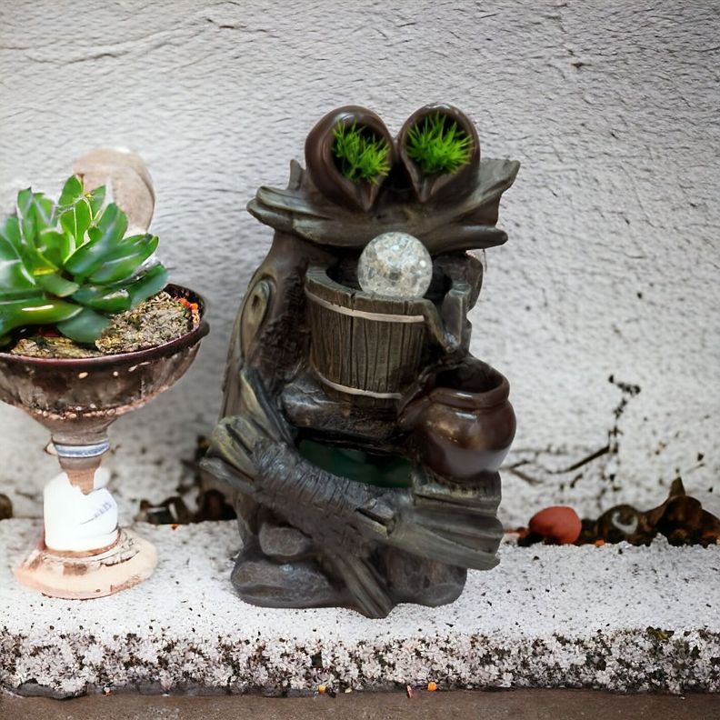 Fuente De Agua Diseño 3 Cantaros Con Luz Y Esfera 35cm Jhn-2
