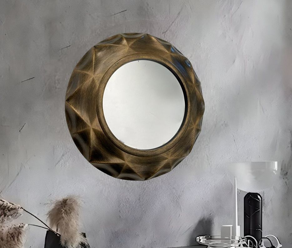 Espejo Pared Redondo Tridimensional Elegante Hogar Lau-6