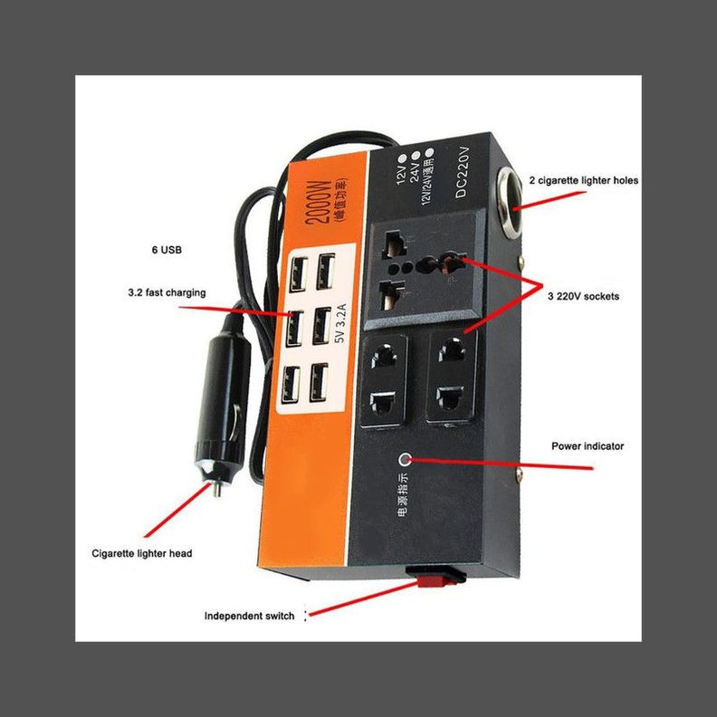 Inversor De Corriente Vehiculo 12V a 24V Camiones Lau-4
