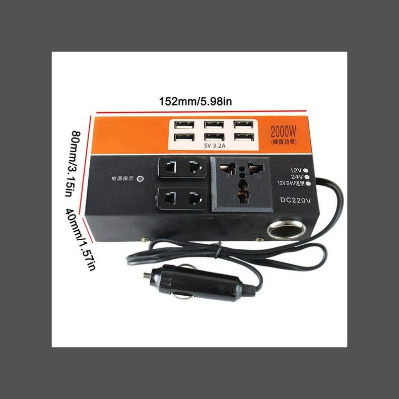 Inversor De Corriente Vehiculo 12V a 24V Camiones Lau-9