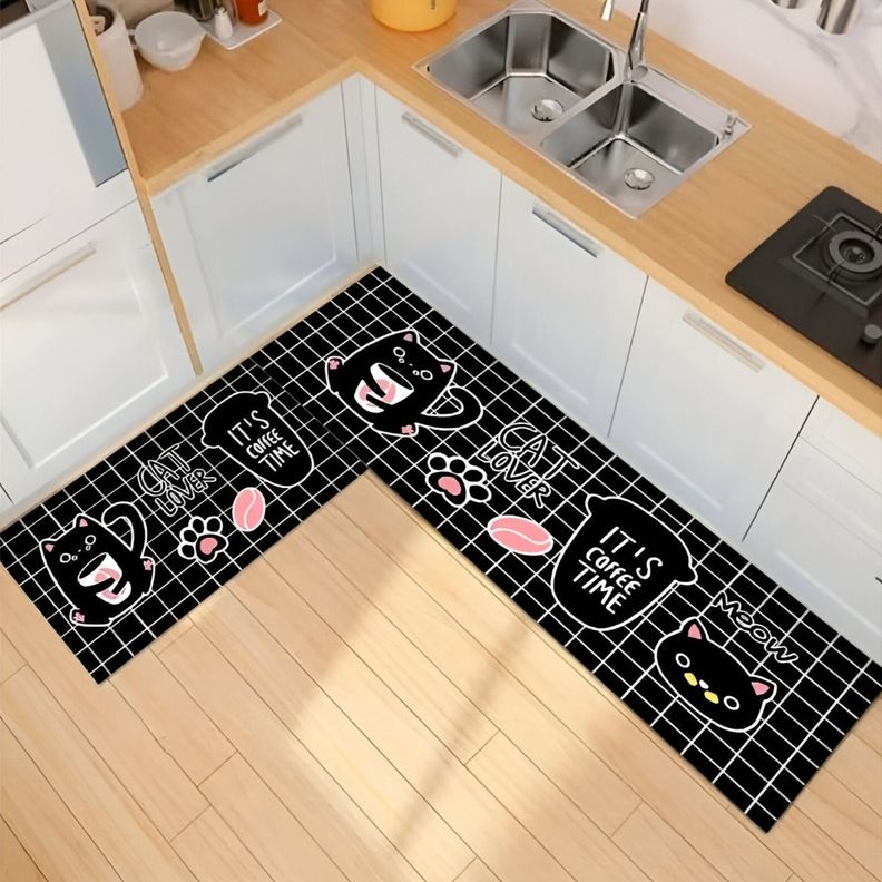 Alfombra Piso Cocina Antideslizante Decorativa 2 Piezas Jhn-1