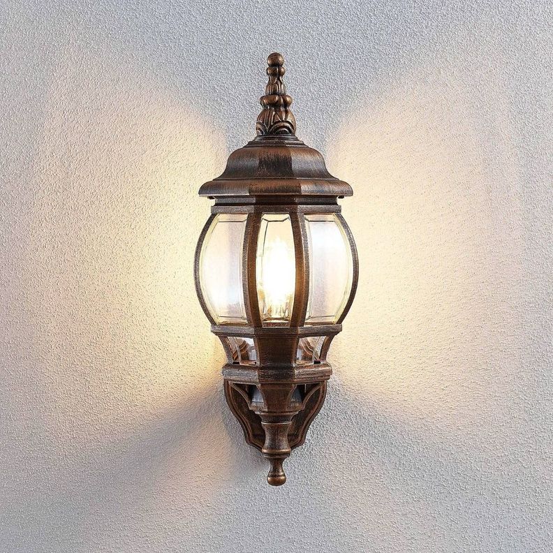 Lámpara Pared Exterior Antiguo Vintage E27 Bronce Jhn-3