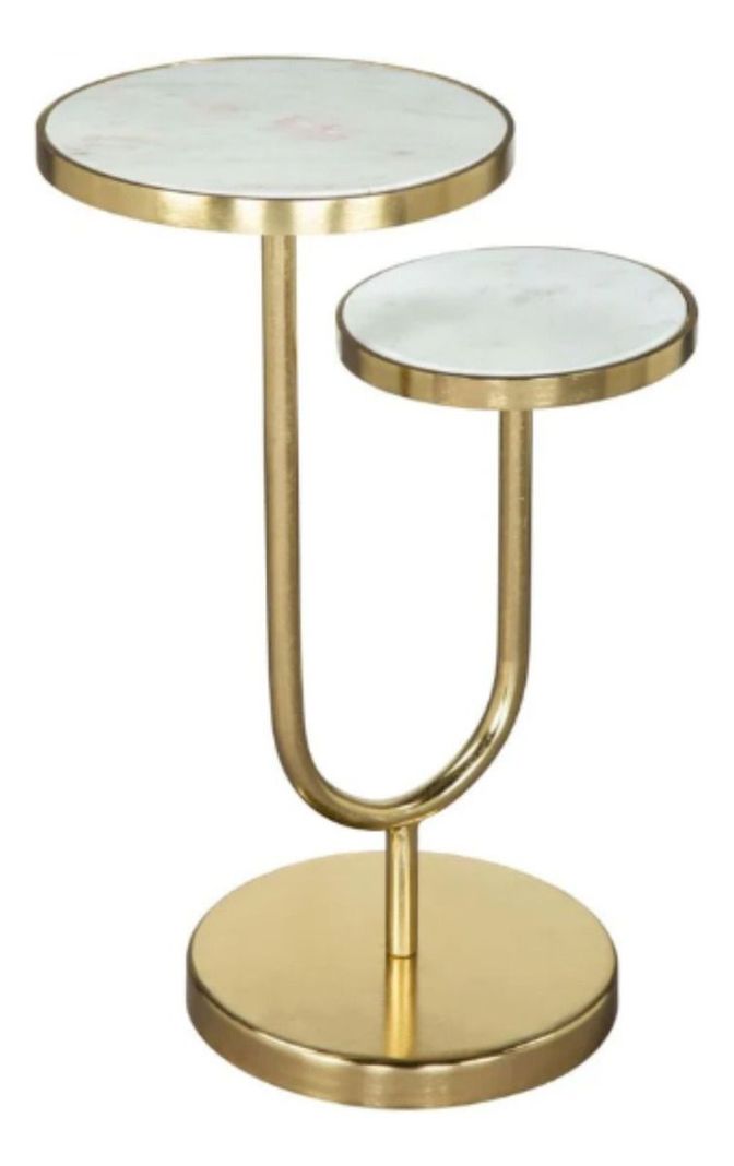Mesa Auxiliar Decorativa Nogal Dorado Jhn-0