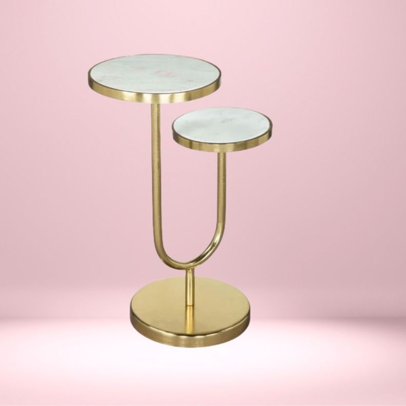 Mesa Auxiliar Decorativa Nogal Dorado Jhn-1