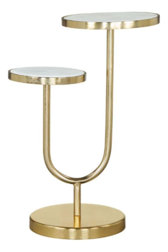 Mesa Auxiliar Decorativa Nogal Dorado Jhn-2