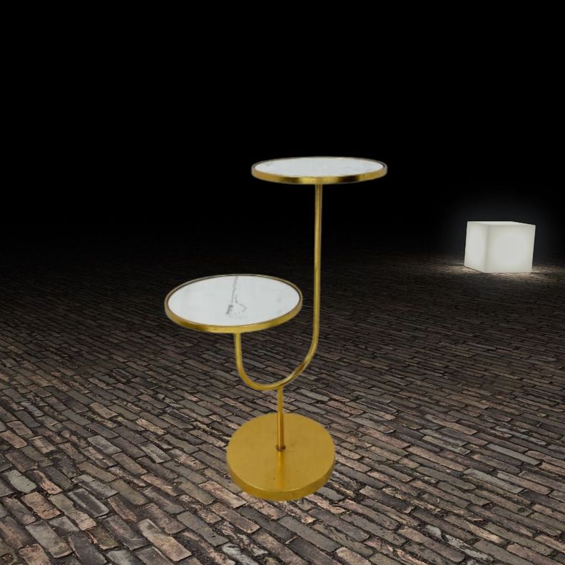 Mesa Auxiliar Decorativa Nogal Dorado Jhn-4