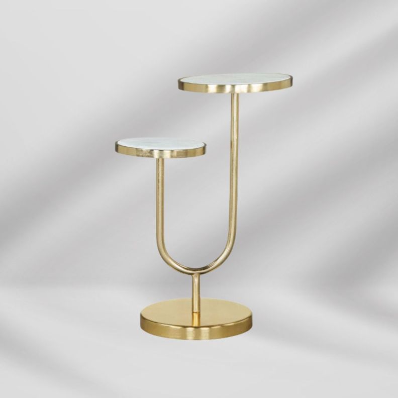Mesa Auxiliar Decorativa Nogal Dorado Jhn-7