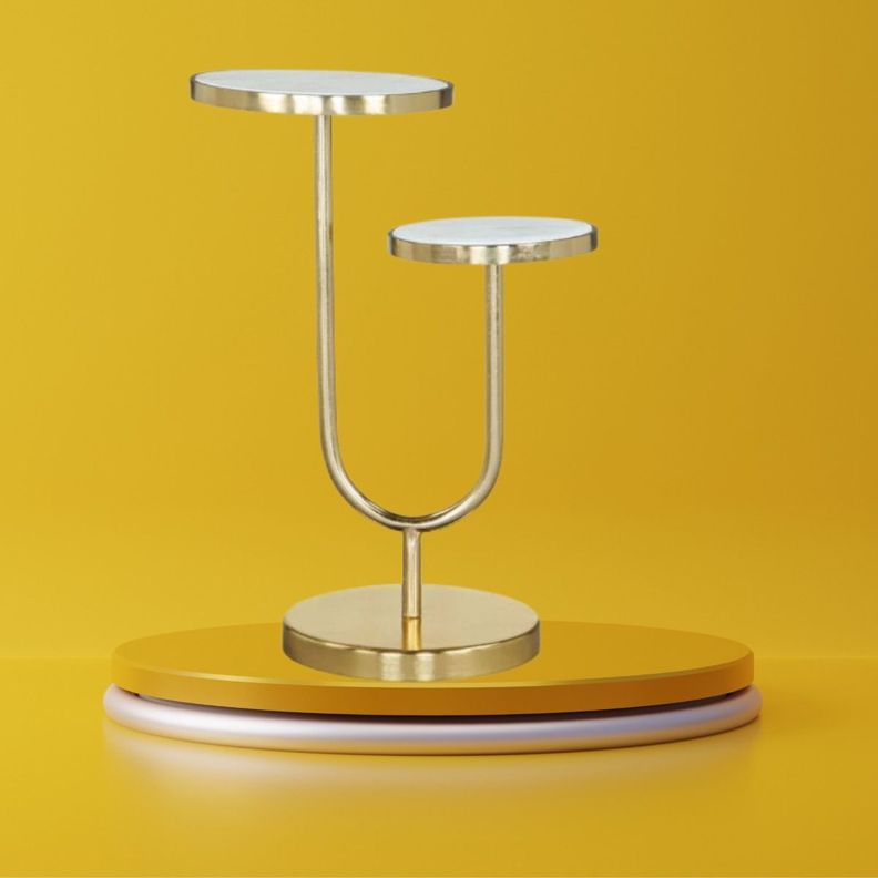 Mesa Auxiliar Decorativa Nogal Dorado Jhn-9