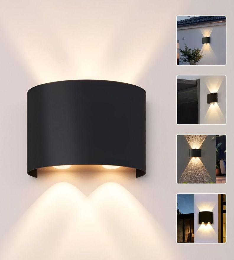 Lámpara LED Pared 4w Luces Muro Negro Decorativa Jhn-1