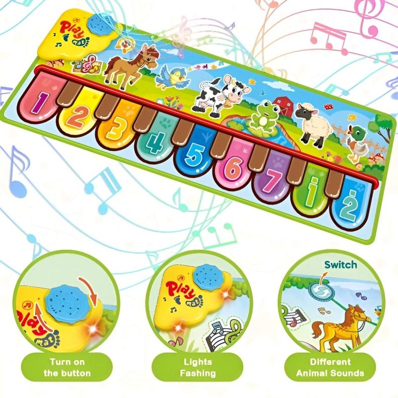 Tapete Piano Juguete Aprendizaje Musical Manta Táctil Jhn-3