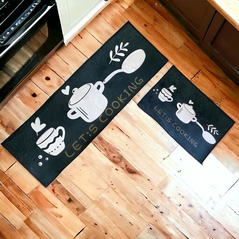 Alfombra Cocina Antideslizante 2 Piezas Decorativa Piso Jhn-1
