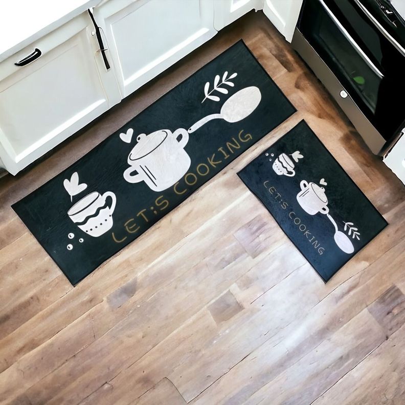 Alfombra Cocina Antideslizante 2 Piezas Decorativa Piso Jhn-2