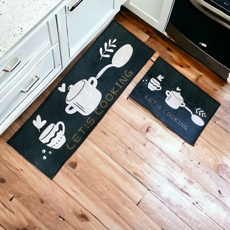 Alfombra Cocina Antideslizante 2 Piezas Decorativa Piso Jhn-3