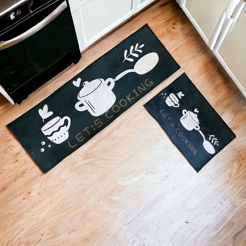 Alfombra Cocina Antideslizante 2 Piezas Decorativa Piso Jhn-4