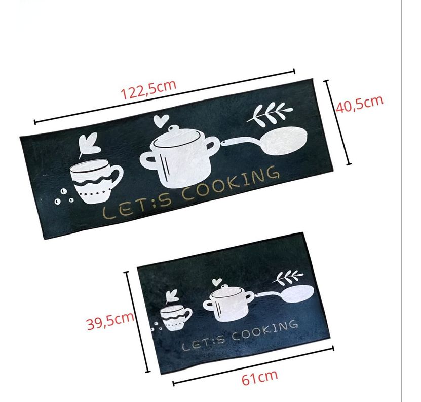 Alfombra Cocina Antideslizante 2 Piezas Decorativa Piso Jhn-9