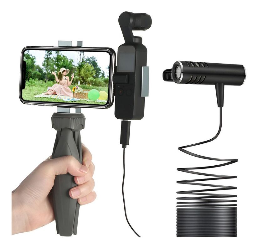 MICRÓFONO DIGITAL USB Tipo C Solapa Estabilizador de Video-2