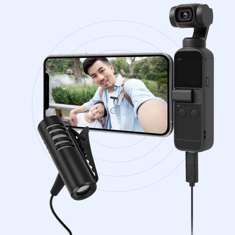 MICRÓFONO DIGITAL USB Tipo C Solapa Estabilizador de Video-4