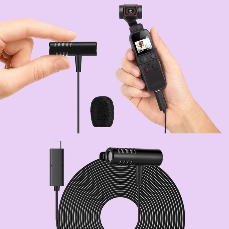 MICRÓFONO DIGITAL USB Tipo C Solapa Estabilizador de Video-7