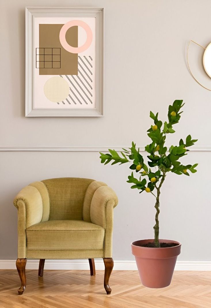 Árbol Limón Artificial Verde Decoración Moderna 120cm Jhn-4
