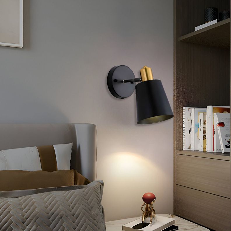 Lámpara Pared Industrial Vintage Metal Negro Dorado Jhn-4