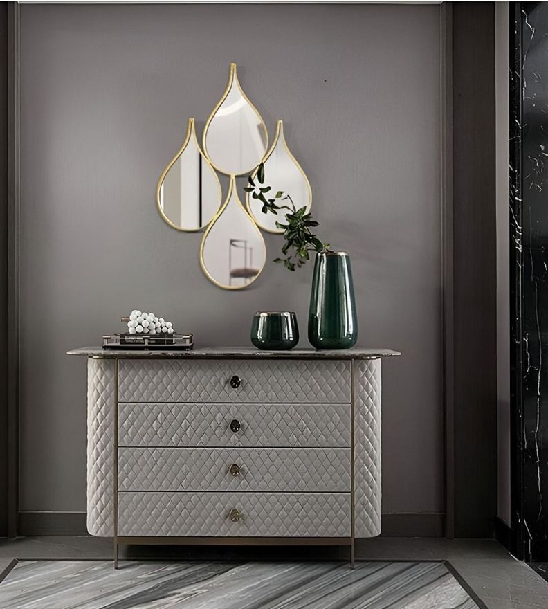 Espejo Decorativo Enmarcado Estilo Europeo Forma Gotas Jhn-4