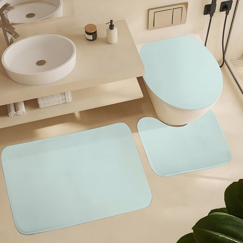 Set 3 Alfombras Baño Menta Decorativa Antideslizante Jhn-7