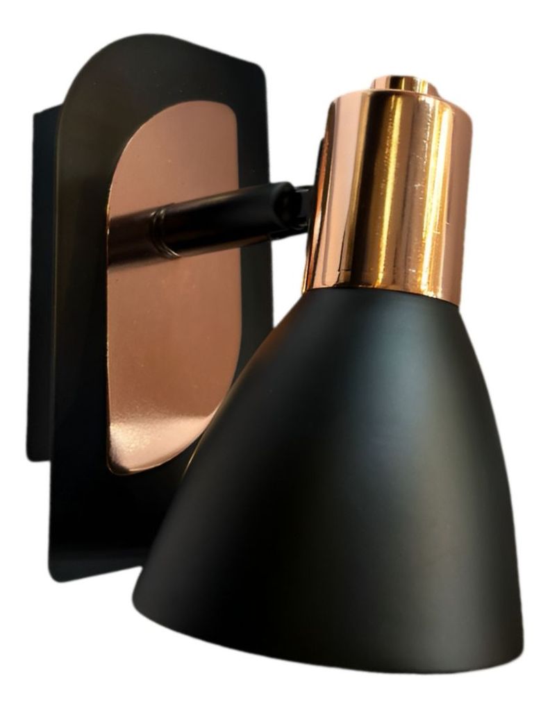 Lámpara Pared Nórdica E26 Negro Cobre Edison Hierro Jhn-1