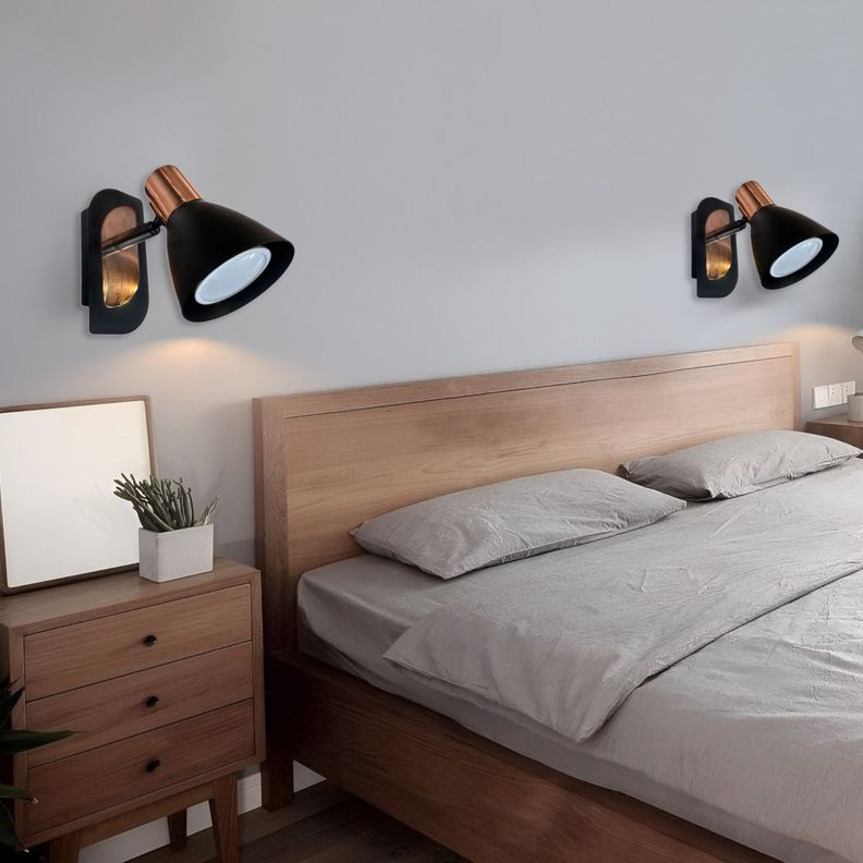 Lámpara Pared Nórdica E26 Negro Cobre Edison Hierro Jhn-8