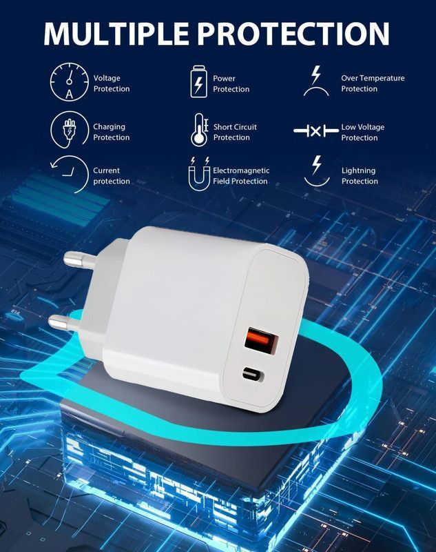 Cargador Adaptador 45W USB A USB C Carga Rapida Lau-4