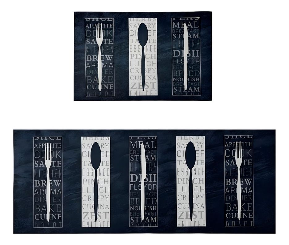 Alfombra Cocina 2 Piezas Antideslizante PVC Estampado Jhn-0