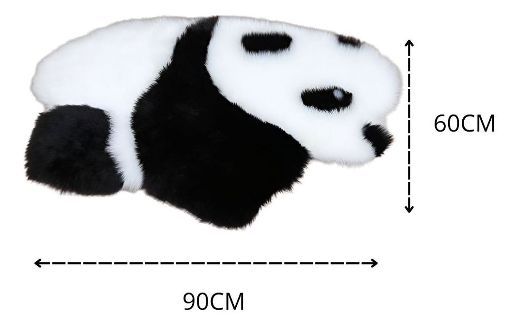 Alfombra Moderna Panda Antideslizante Blanco Negro Jhn-8