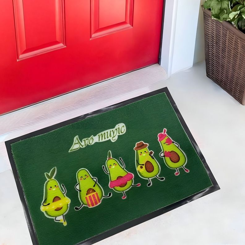Set de 3 Alfombra Decorativa Entrada Goma Diseño Palta Jhn-2