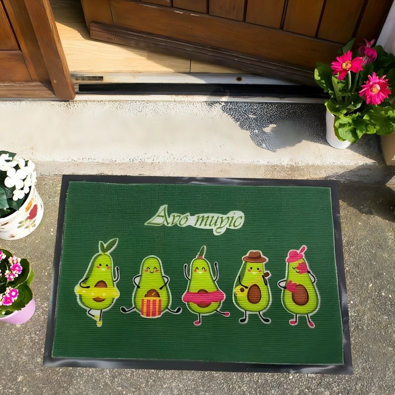 Set de 3 Alfombra Decorativa Entrada Goma Diseño Palta Jhn-7
