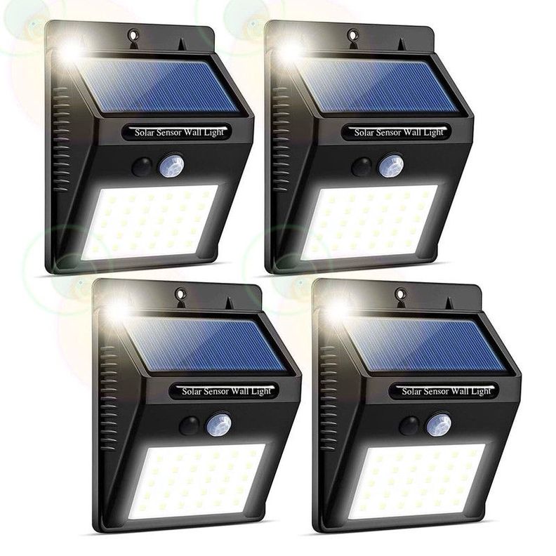Set 2 Luces LED Pared Sensor Movimiento Solar de 20 Lau-0