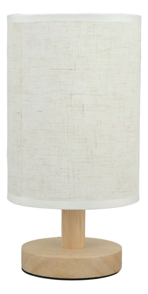 Lámpara Mesa Minimalista Decorativa Madera Redonda Beige Jhn-0