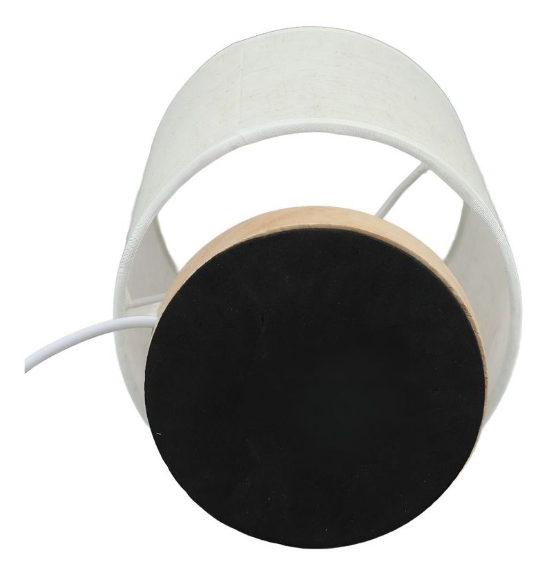 Lámpara Mesa Minimalista Decorativa Madera Redonda Beige Jhn-1