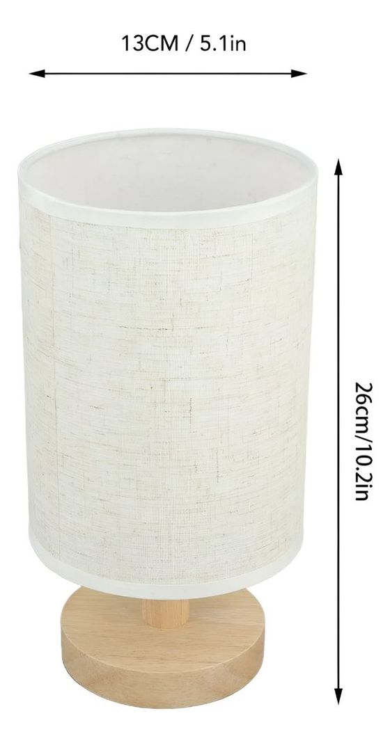 Lámpara Mesa Minimalista Decorativa Madera Redonda Beige Jhn-9