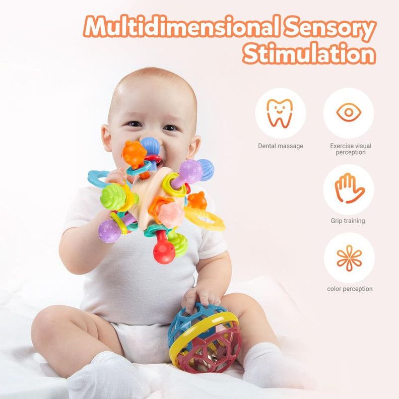 Juguete Denticion Sensorial Morder Rascaencias Bebes Lau-0