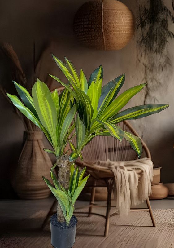 Flor Planta Artificial Dracaena Arbol Decoracion Real Lau-3