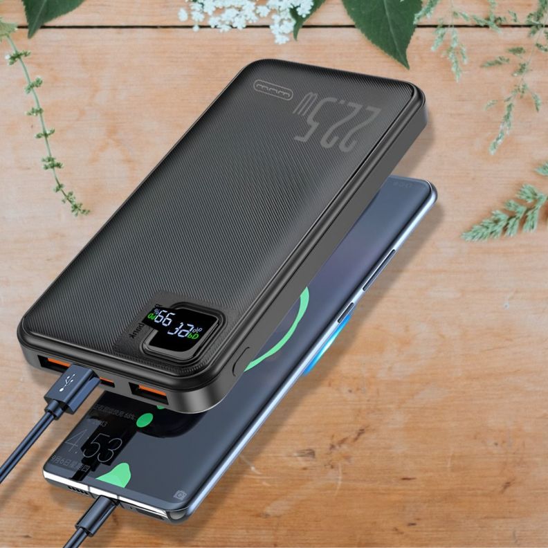 Cargador Inalámbrico Carga Rápida Portátil Pantalla LED 2en1-5