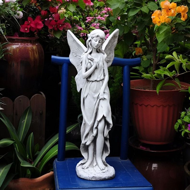 Estatua Escultural Angel Jardin Decoracion Adorno Lau-4