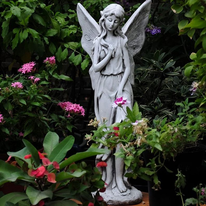 Estatua Escultural Angel Jardin Decoracion Adorno Lau-5