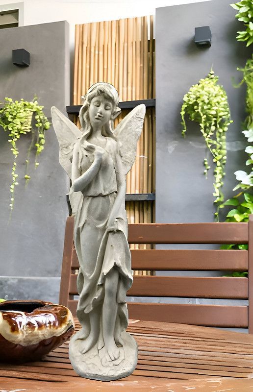 Estatua Escultural Angel Jardin Decoracion Adorno Lau-9
