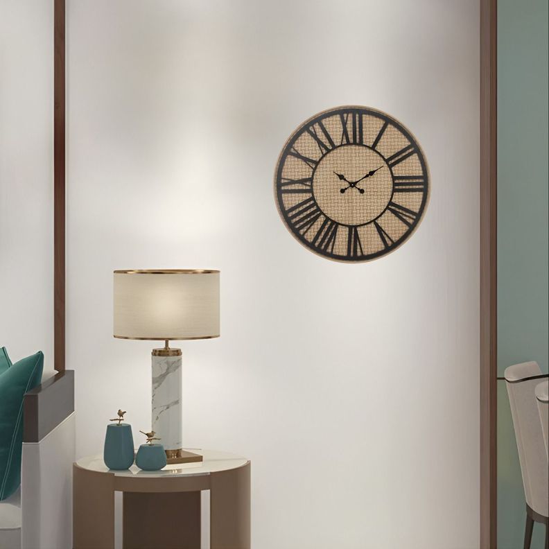 Reloj Pared Rústico Madera Ratán Números Romanos Jhn-5