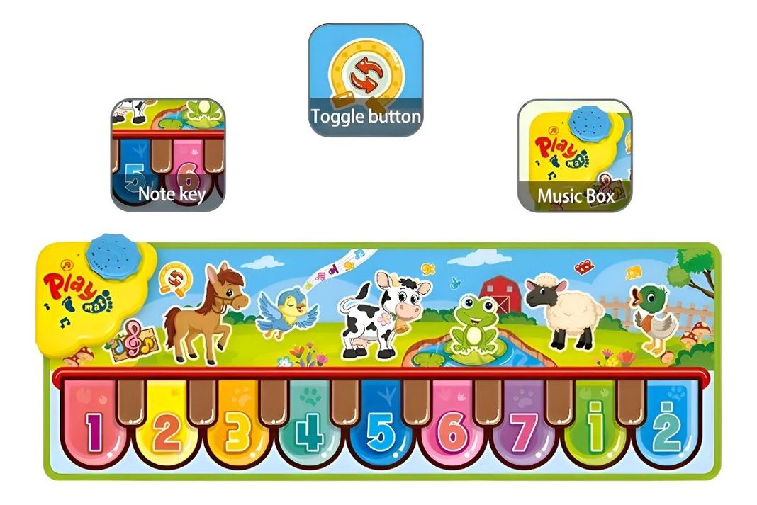 Tapete Piano Juguete Aprendizaje Musical Manta Táctil Jhn-1