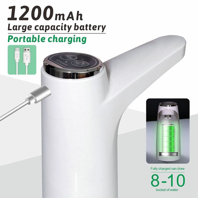 Dispensandor Bomba Agua Recargable USB Hogar Oficina Lau-3