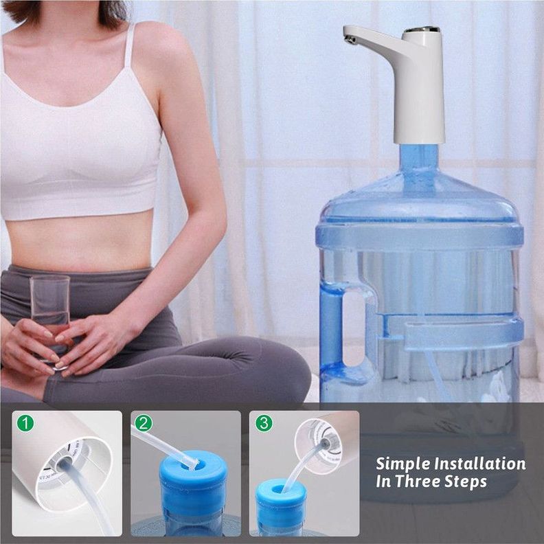 Dispensandor Bomba Agua Recargable USB Hogar Oficina Lau-6